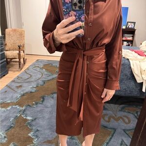ANTONIO MELANI Rust Long Sleeve Dress